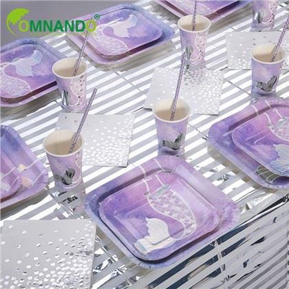 Disposable Paper Plates Cups Straw