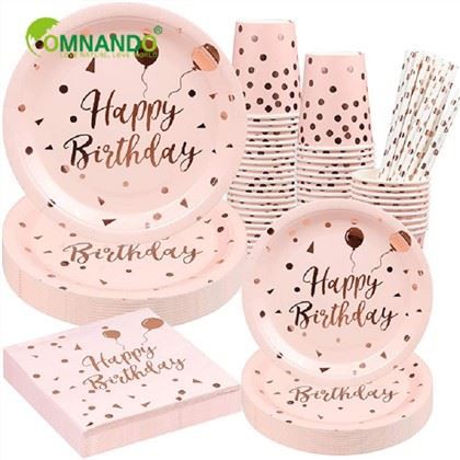 Pink Birthday Tableware Set